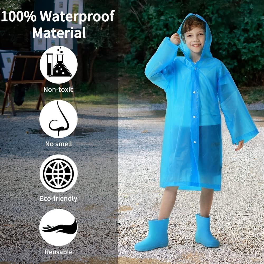 Ponchos de Lluvia Reutilizables Opret para Niños 2 Paquete Azul