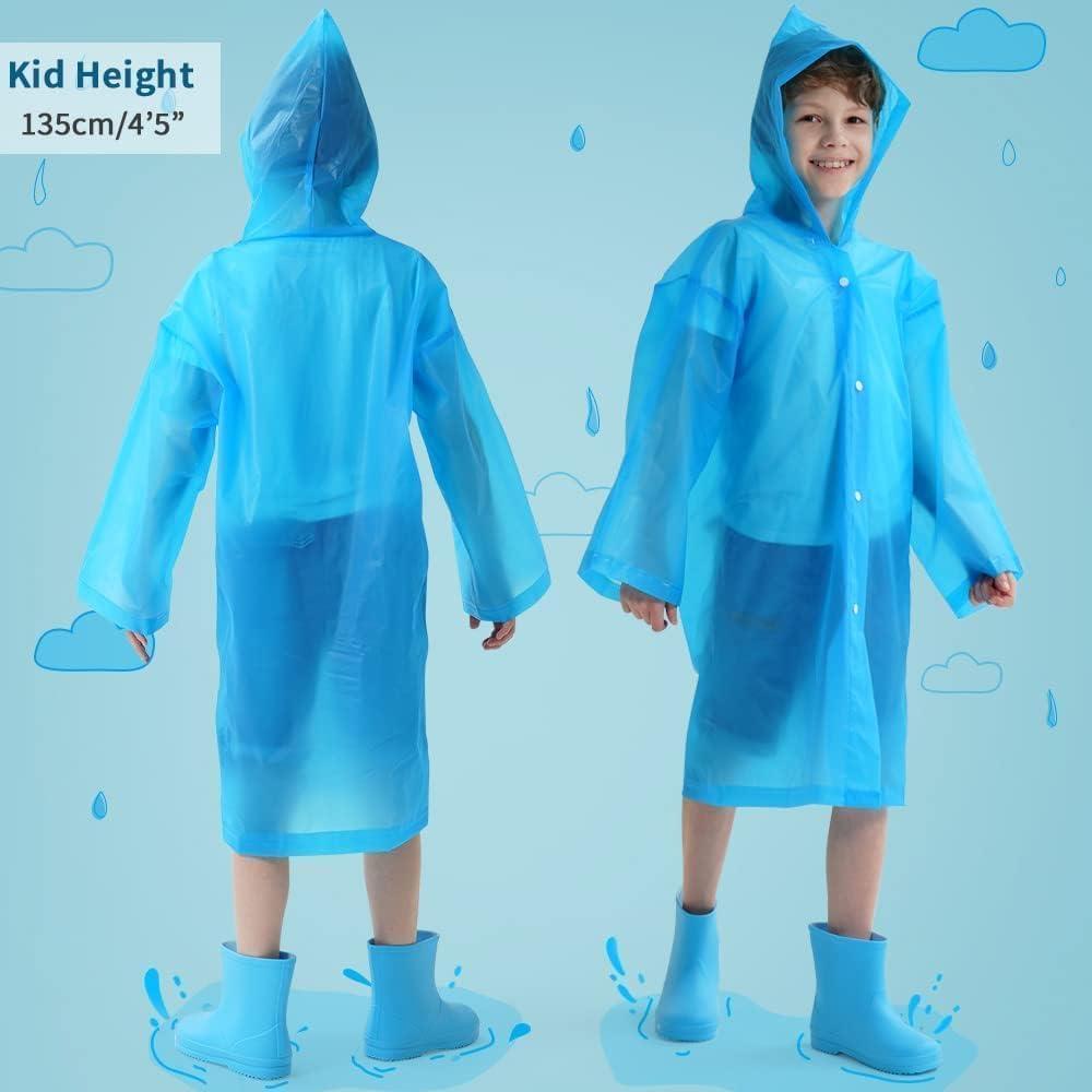 Ponchos de Lluvia Reutilizables Opret para Niños 2 Paquete Azul