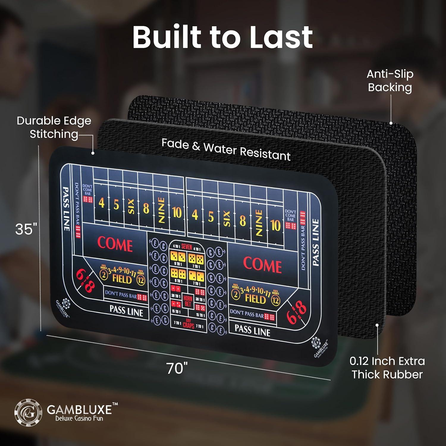 Tapete de Juego de Craps SCANSOFT 70x35 cm Antideslizante