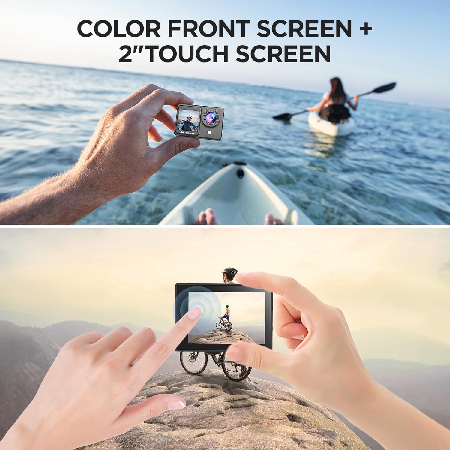 Cámara de Acción Yolansin 4K 20MP Pantalla Dual Accesorios