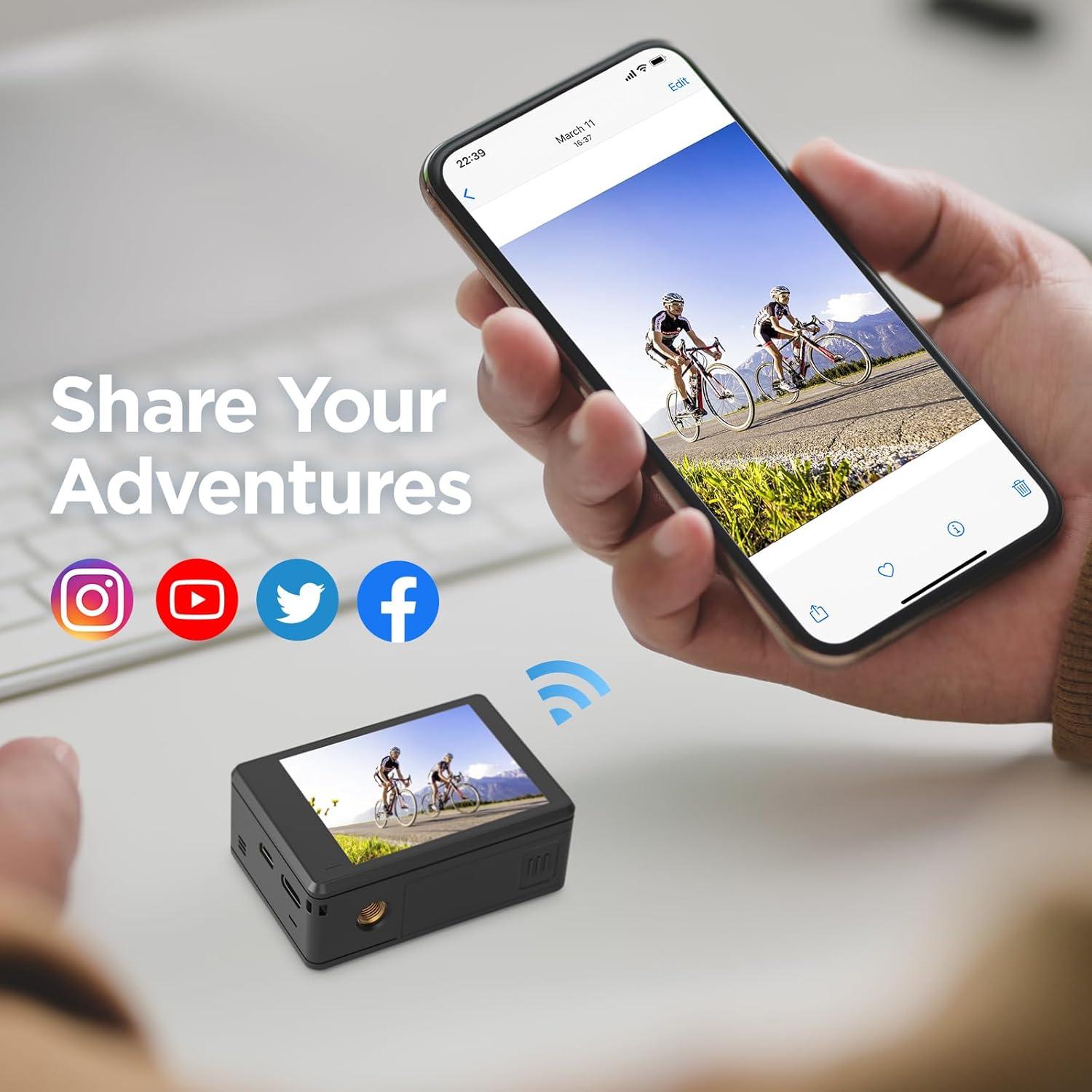 Cámara de Acción Yolansin 4K 20MP Pantalla Dual Accesorios