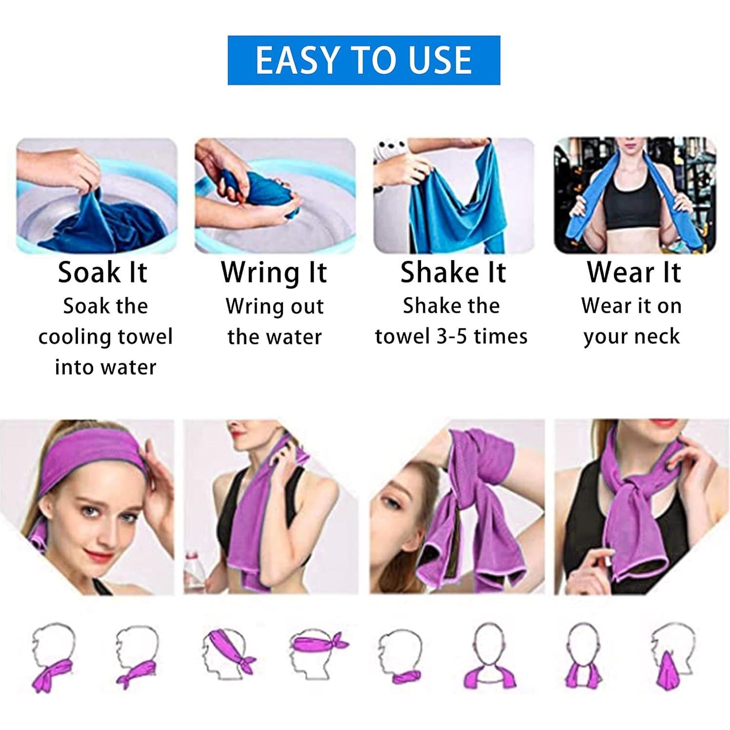 Toallas Enfriadoras Ponpon 10 Piezas Microfibra 80x30 cm