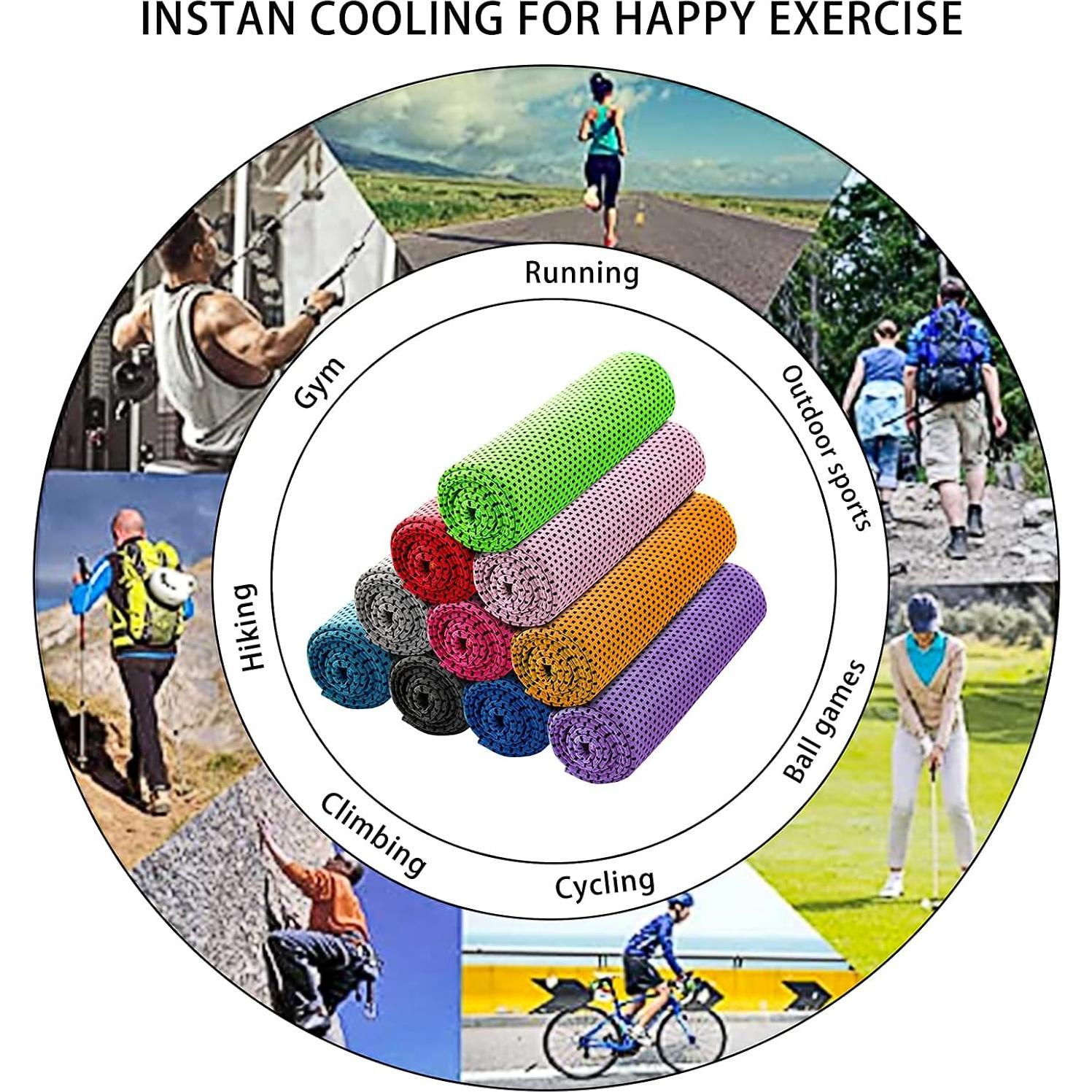 Toallas Enfriadoras Ponpon 10 Piezas Microfibra 80x30 cm