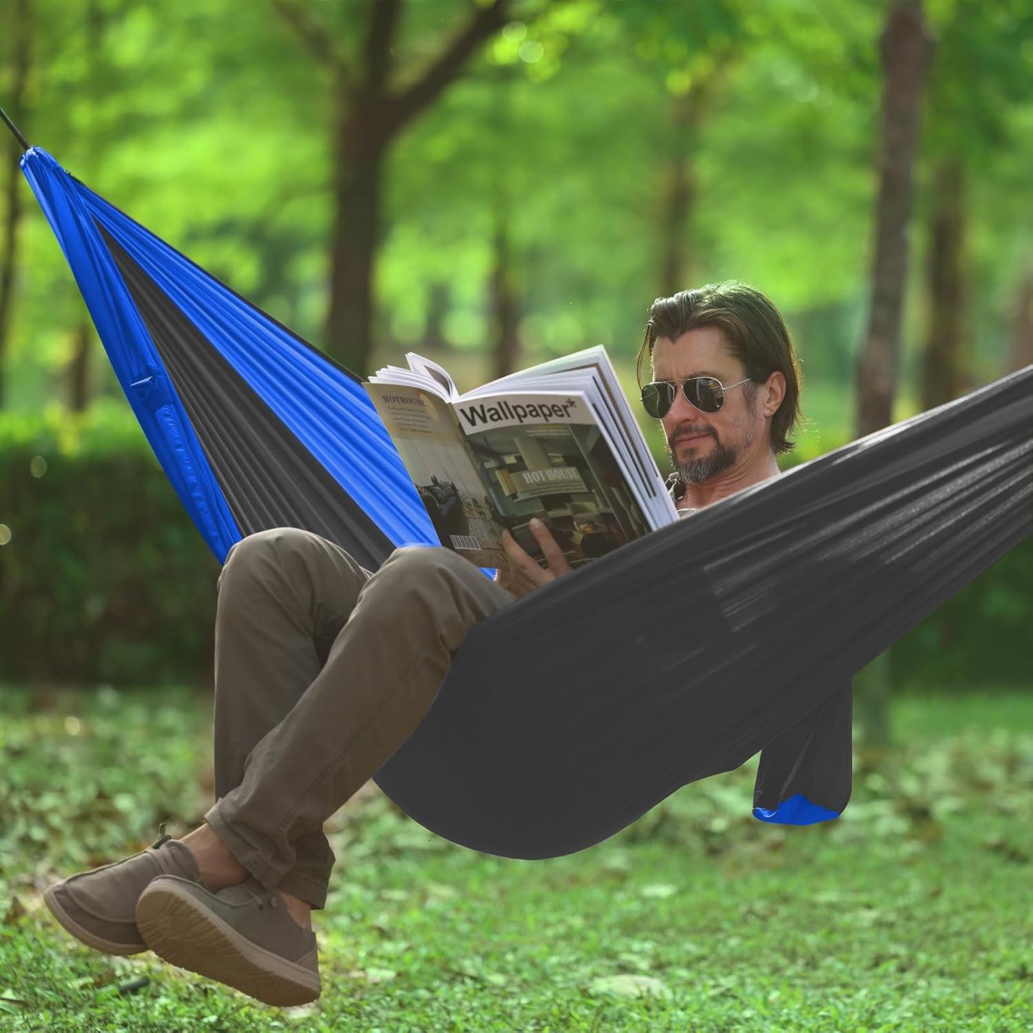 Hamaca Doble de Camping Qevooon 210T Nylon 299.37 kg