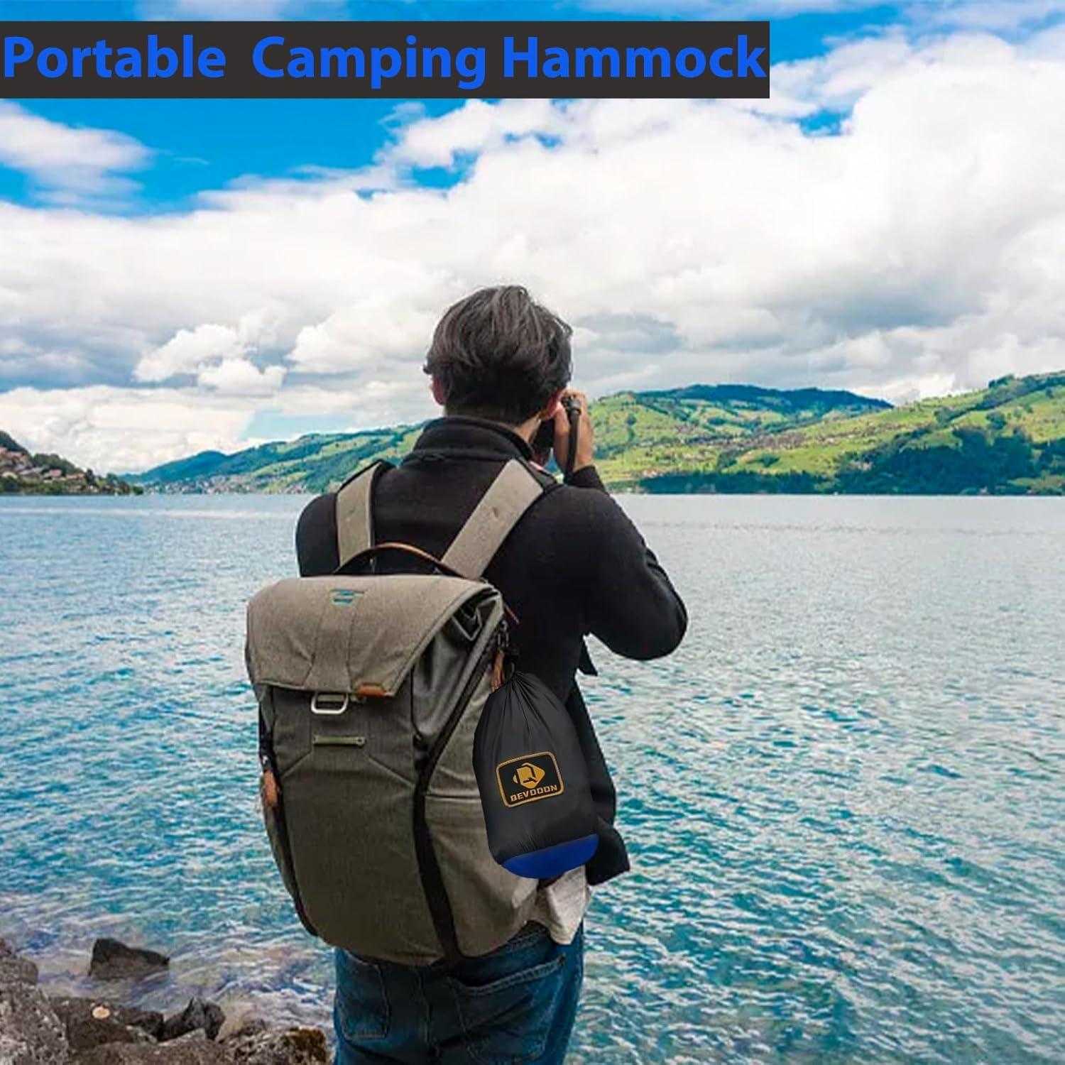 Hamaca Doble de Camping Qevooon 210T Nylon 299.37 kg