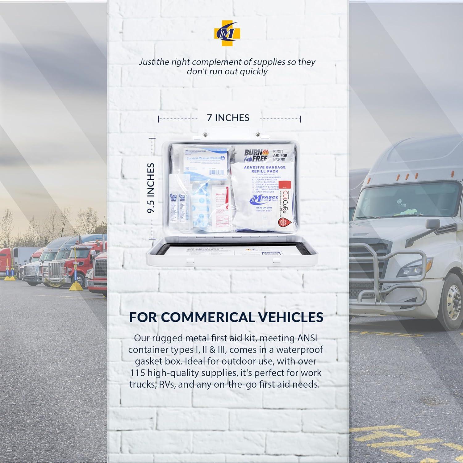 Kit de Primeros Auxilios Metal MFASCO 115 Pcs - Vehículos Comerciales