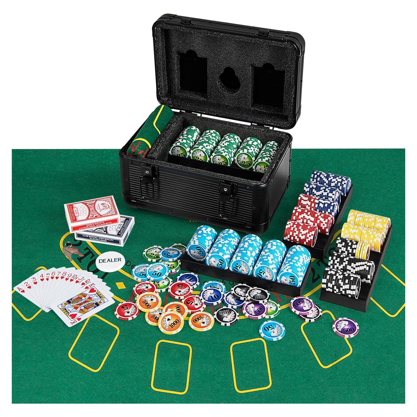 Conjunto de Fichas de Póker Goplus 600 PCS con Estuche