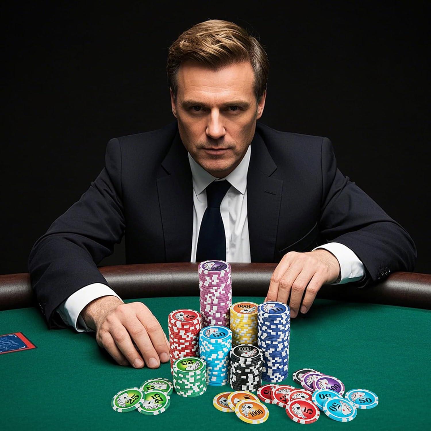 Conjunto de Fichas de Póker Goplus 600 PCS con Estuche