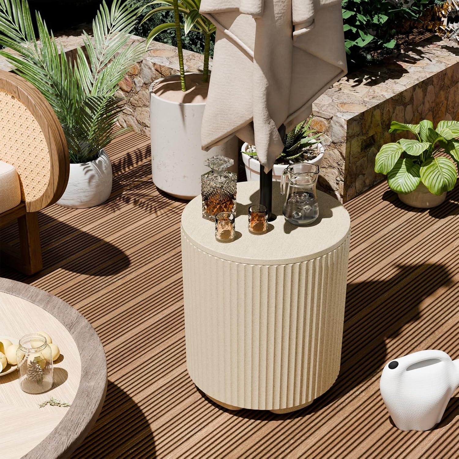 Base de Sombrilla FONTOI Rellenable 43L Beige para Patio