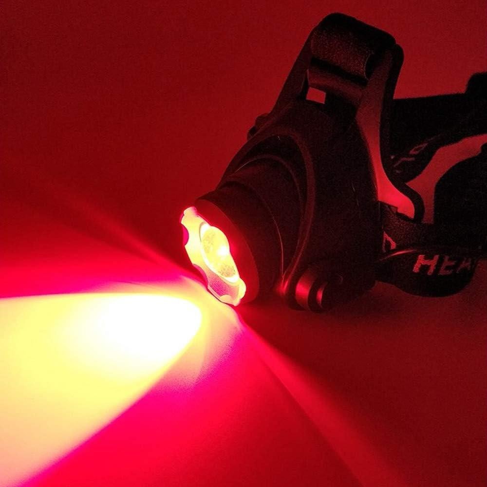 Linterna Frontal LED Roja GaiGaiMall Zoomable 3 Modos Resistente Agua