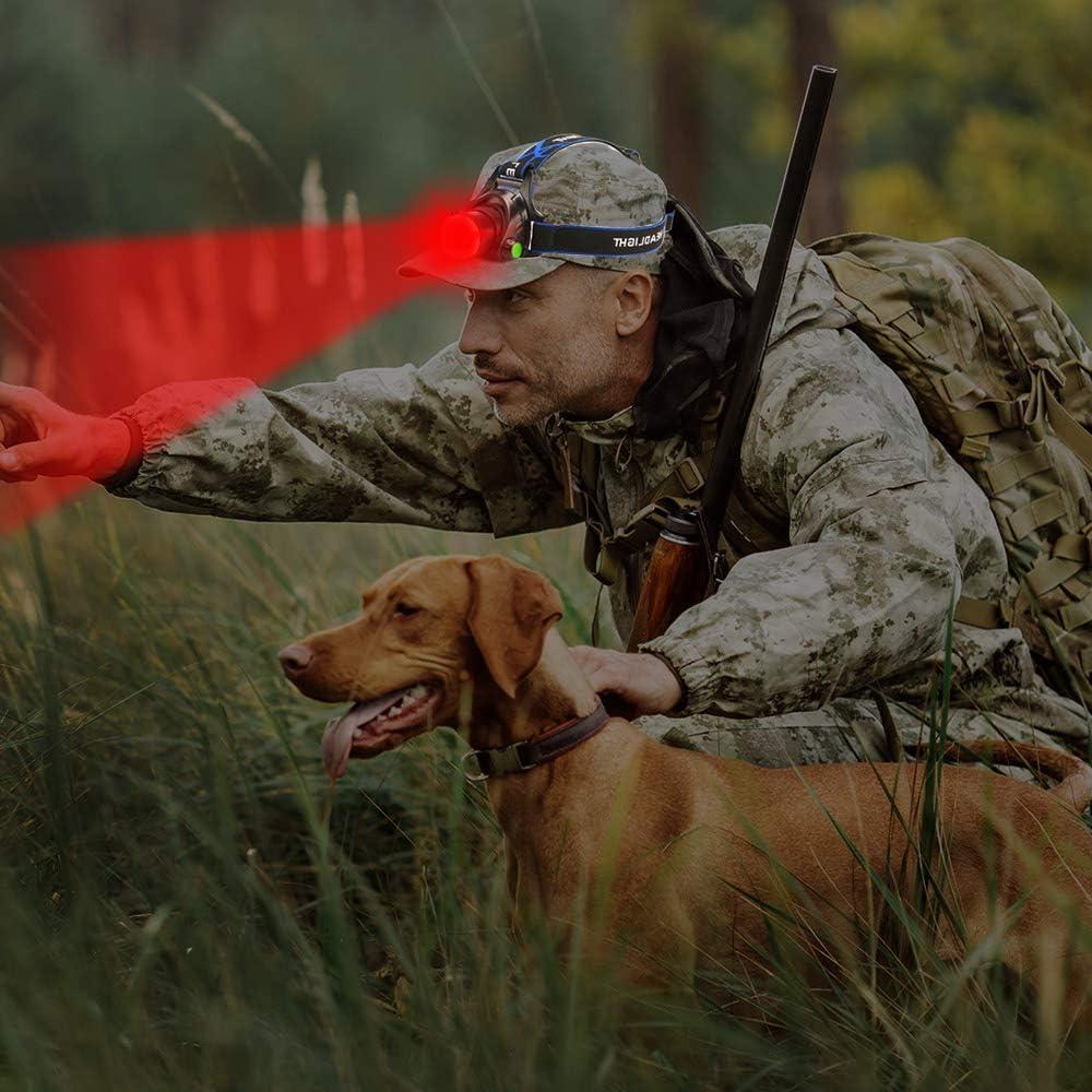 Linterna Frontal LED Roja GaiGaiMall Zoomable 3 Modos Resistente Agua