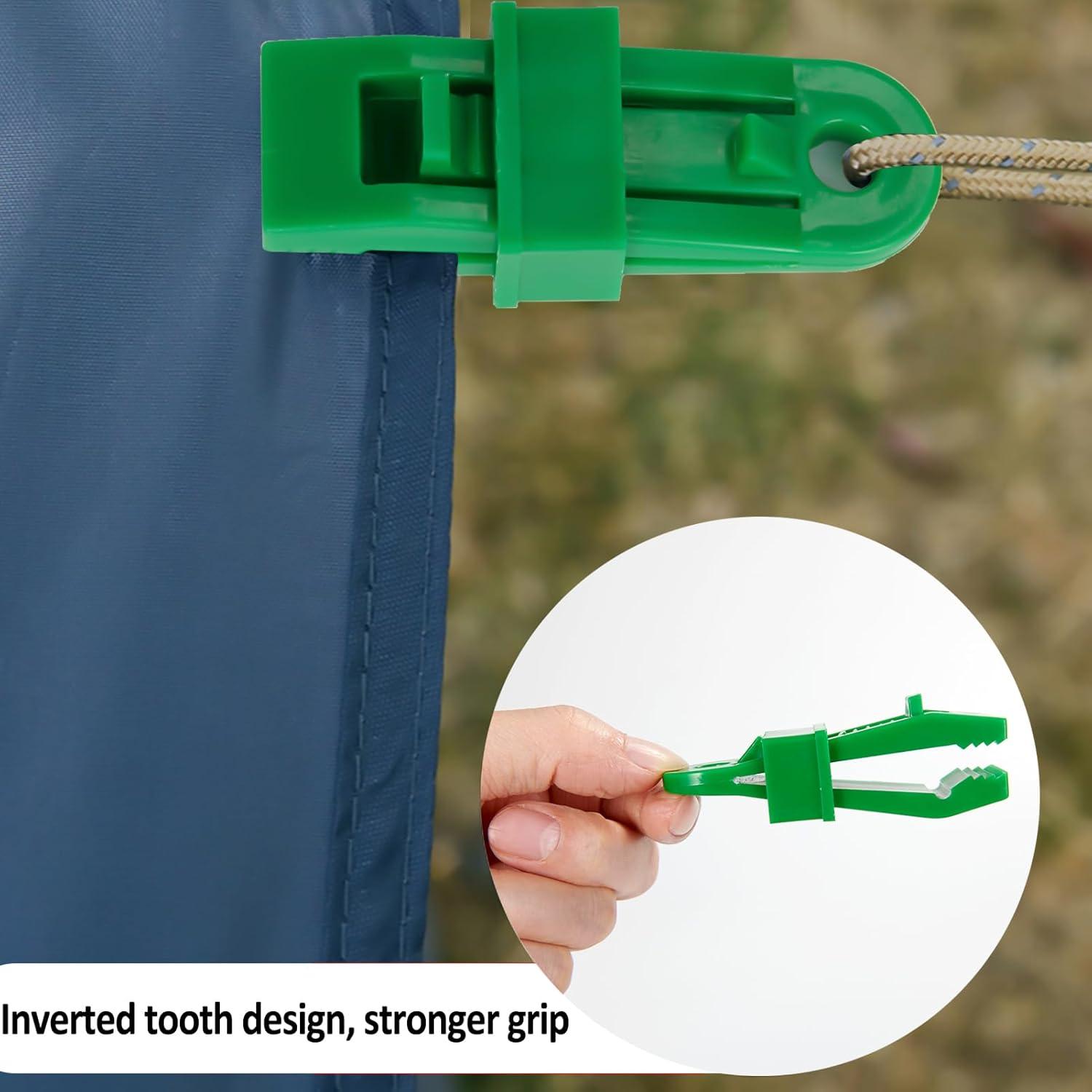 Pinzas para Lonas COCOMK 8 Piezas Alta Resistencia Verde