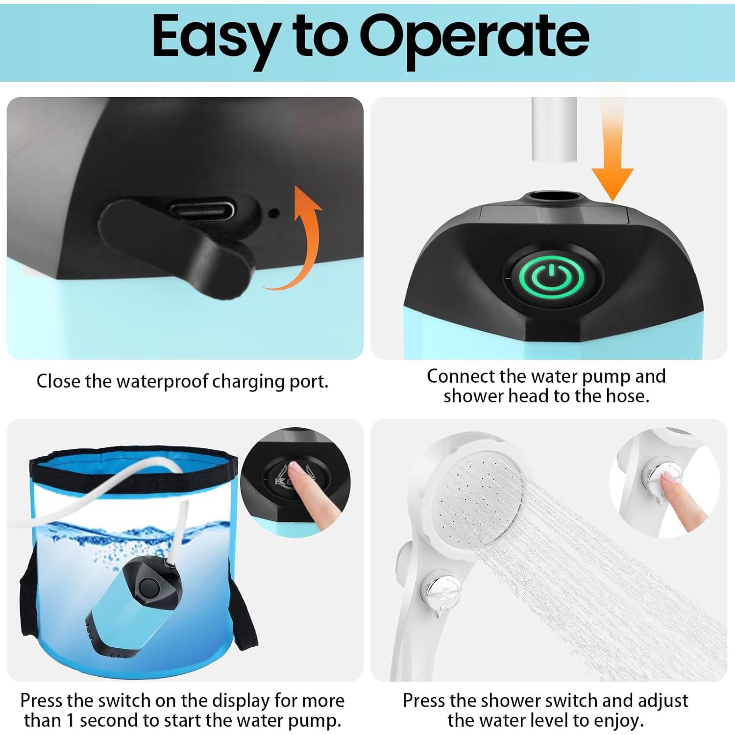 Ducha Portátil Barong Yekhna BYCP 7800mAh 3 Modos IPX7