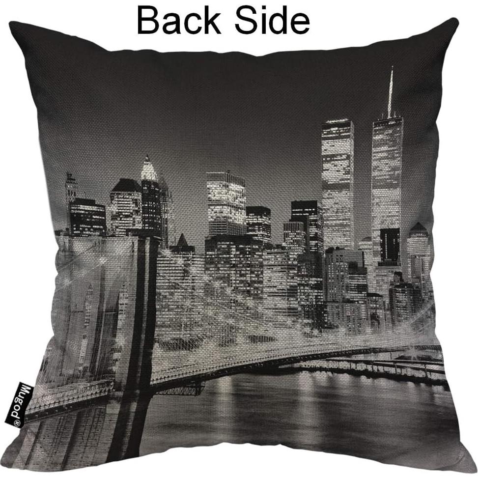 Funda de Cojín Mugod 45x45 cm Algodón Lino Paisaje Nocturno