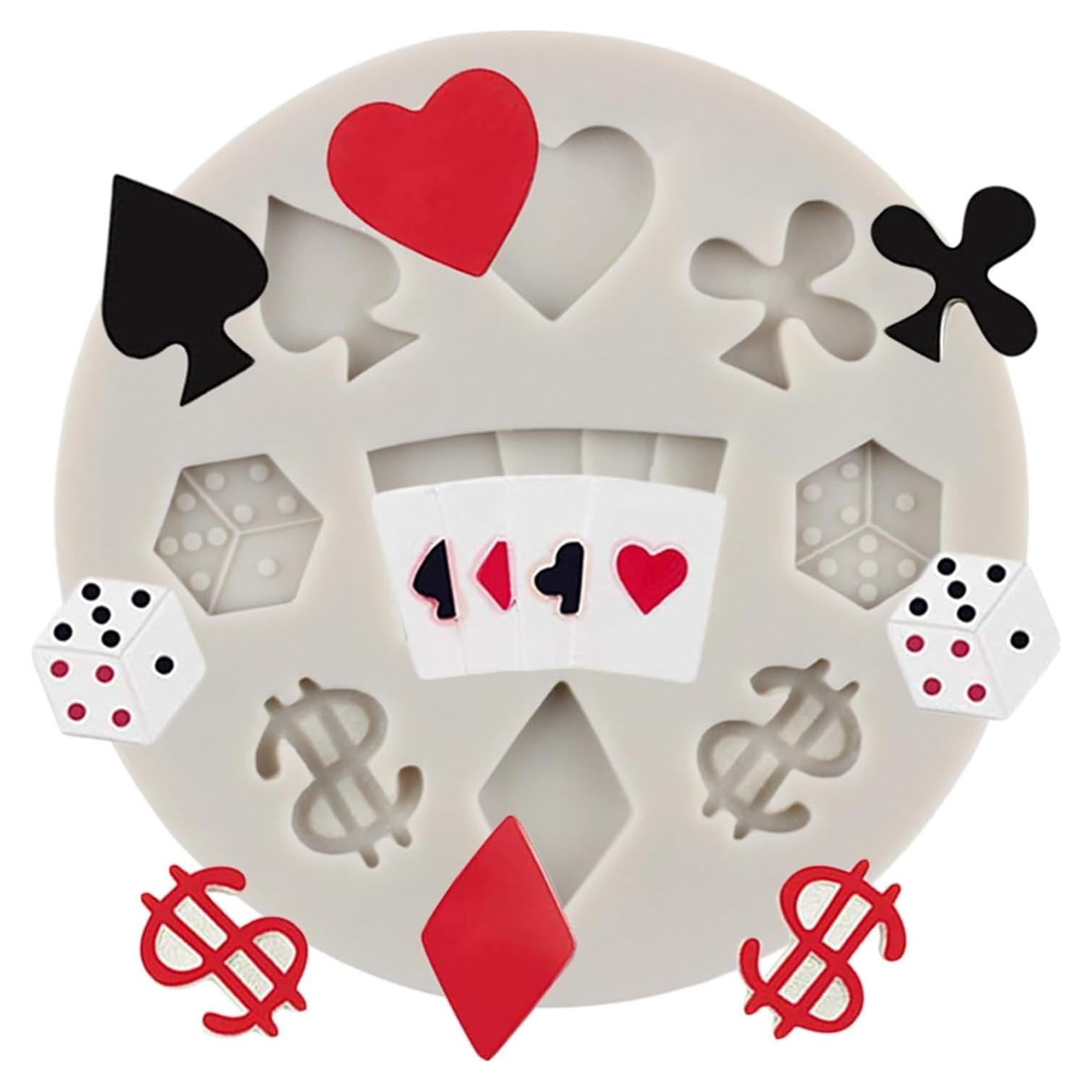 Molde de Silicona para Fondant de Póker YANQINMS 9.4 cm