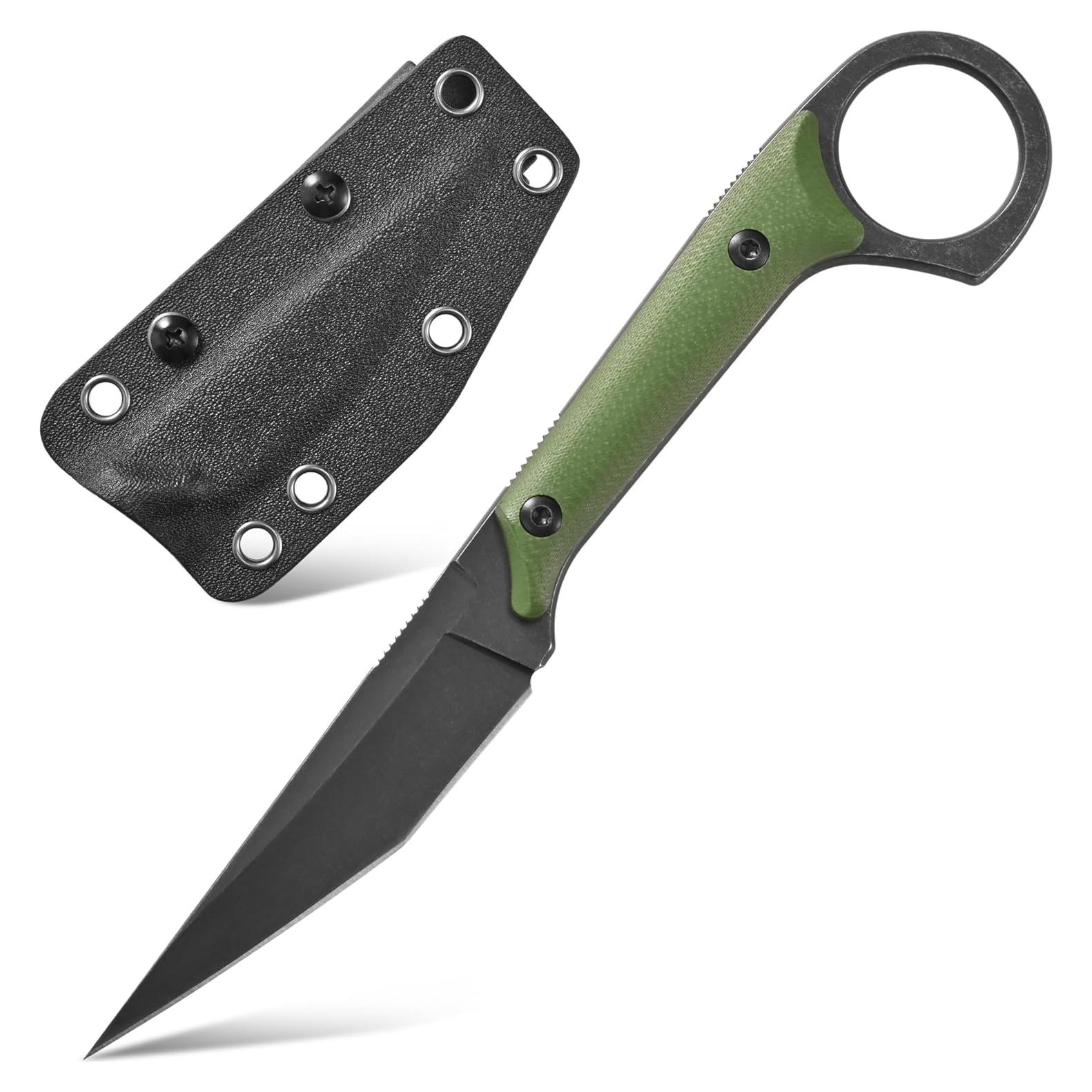 Cuchillo de hoja fija Gtkii GTK140, acero D2, 17.78 cm, verde militar