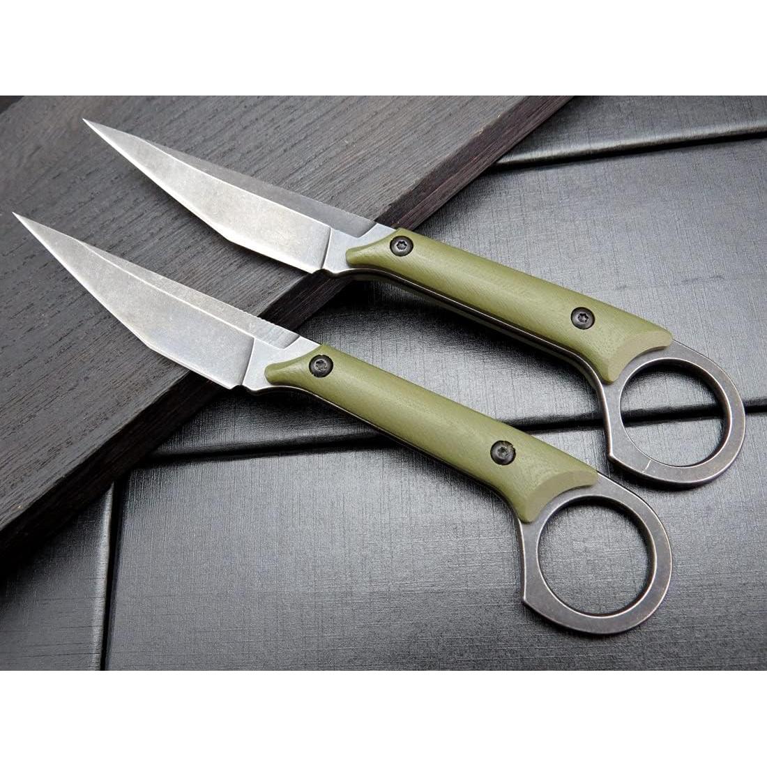 Cuchillo de hoja fija Gtkii GTK140, acero D2, 17.78 cm, verde militar