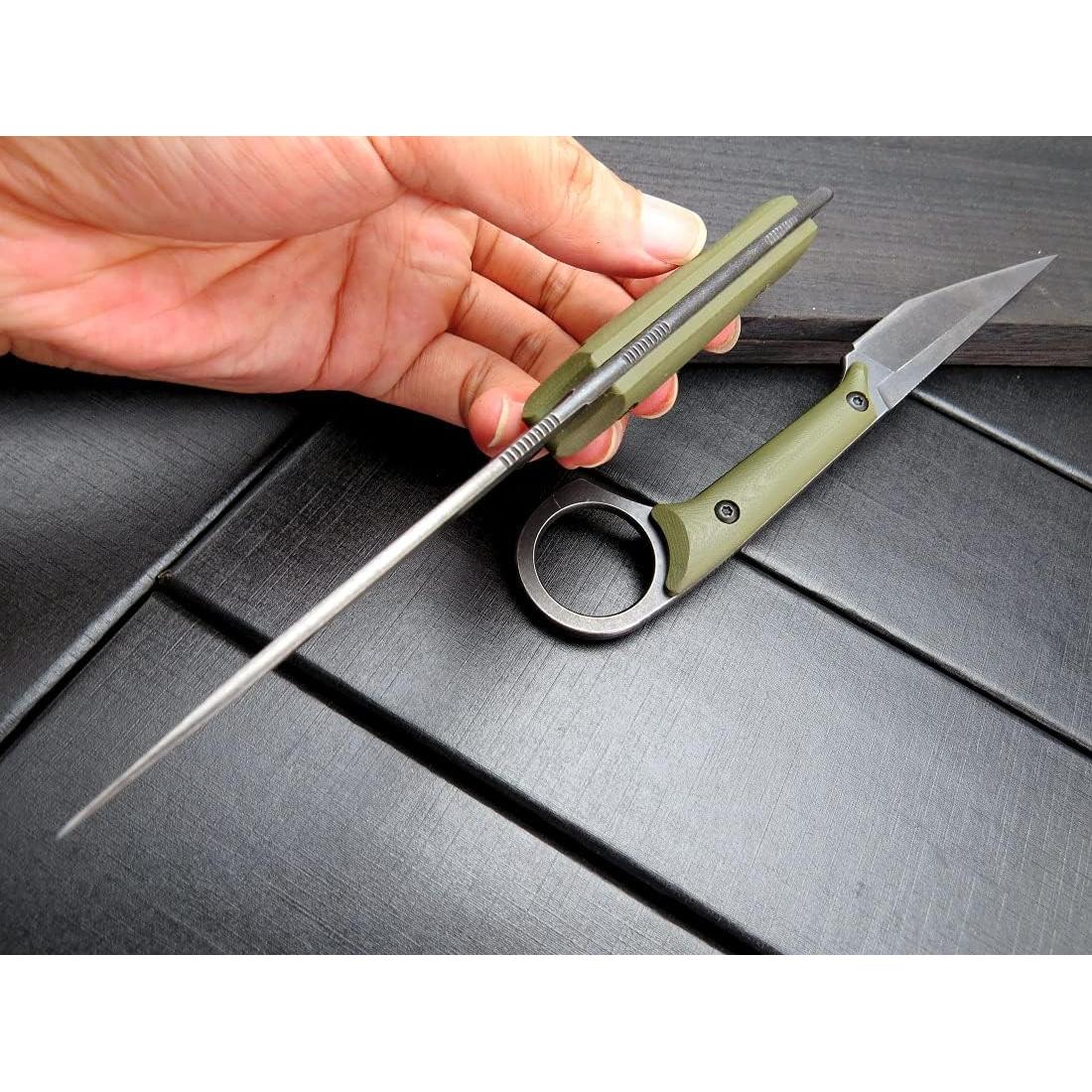 Cuchillo de hoja fija Gtkii GTK140, acero D2, 17.78 cm, verde militar