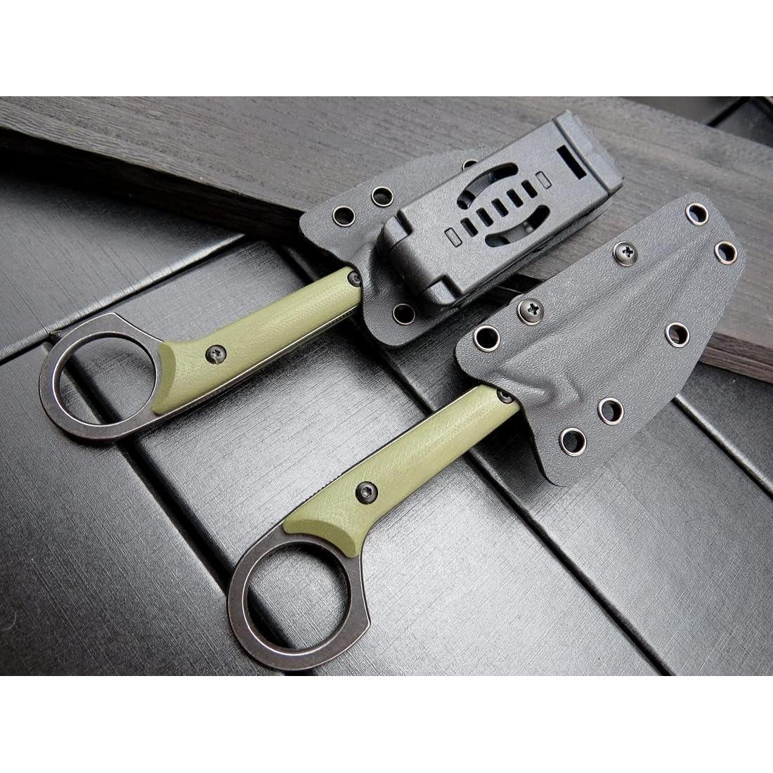 Cuchillo de hoja fija Gtkii GTK140, acero D2, 17.78 cm, verde militar