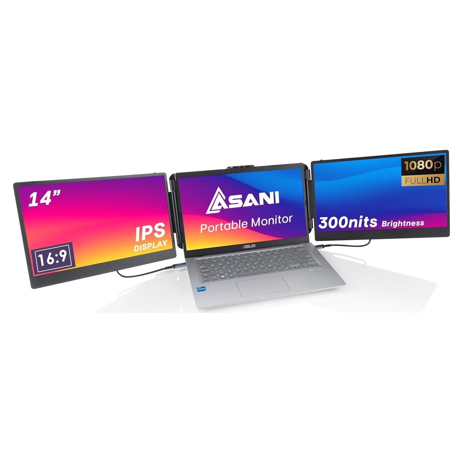 Monitor Portátil Asani S2 14" Full HD 1080P USB-C HDMI