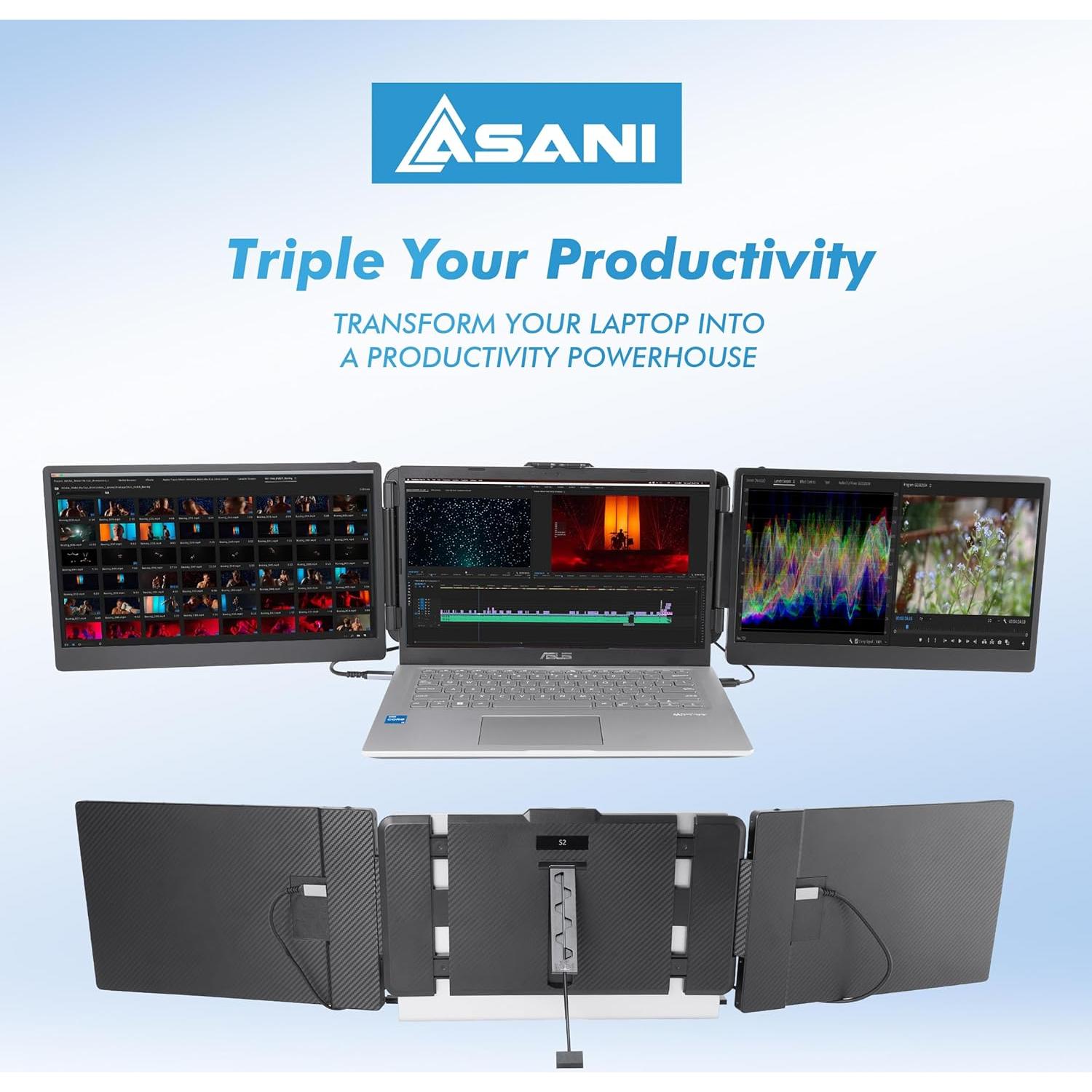 Monitor Portátil Asani S2 14" Full HD 1080P USB-C HDMI