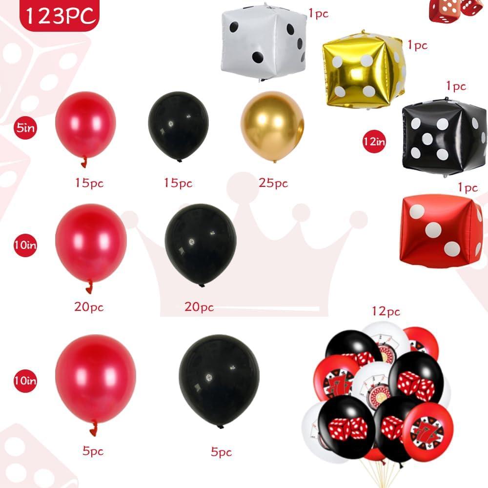 Kit de Arco de Globos Casino 123 PCS LOHO MAGICA