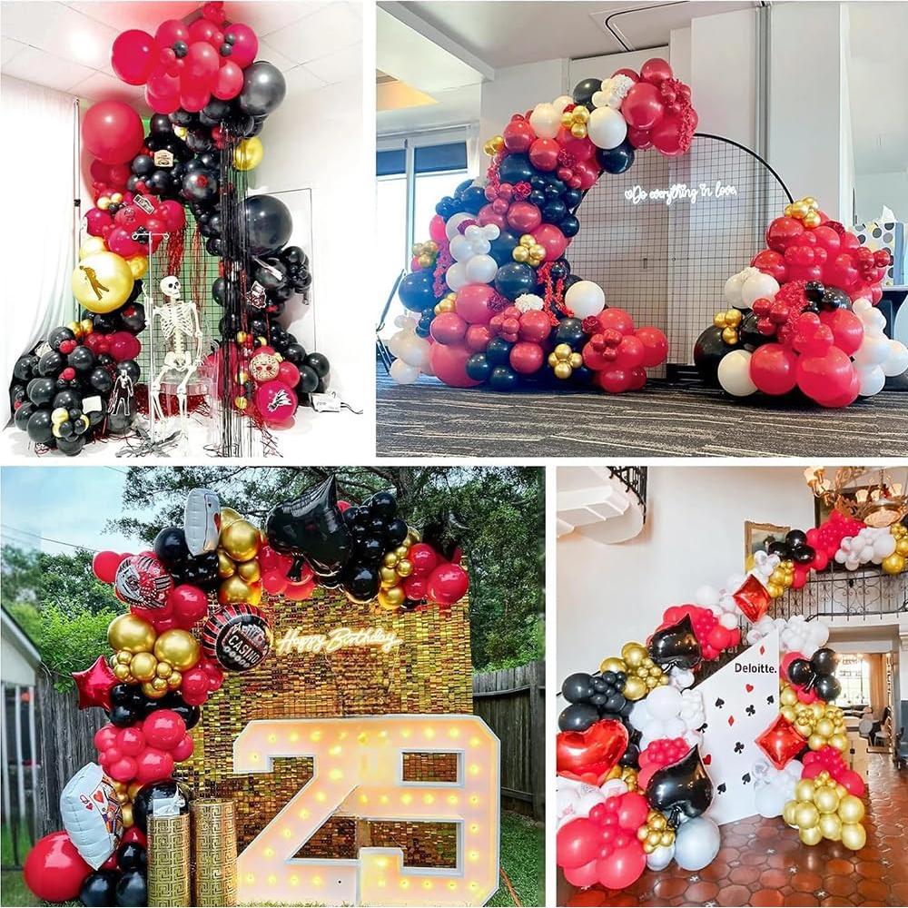 Kit de Arco de Globos Casino 123 PCS LOHO MAGICA