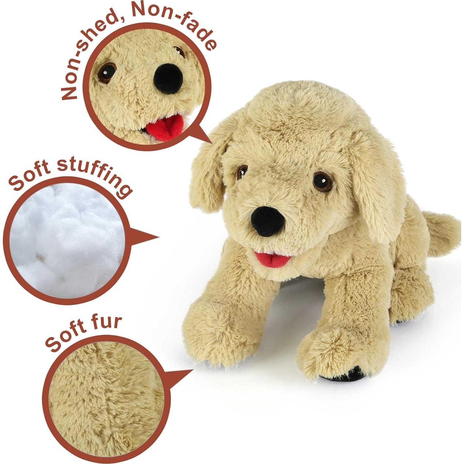 LotFancy Perro de Peluche Golden Retriever 30 cm Acurrucable