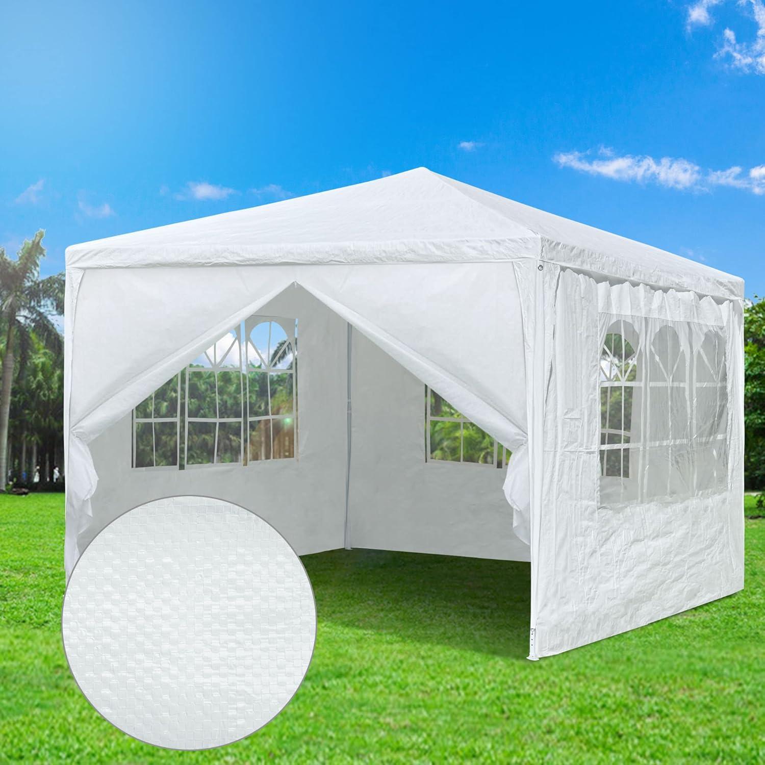 Carpa de Boda Yescom 3.05x3.05 m Blanca con Paredes Removibles