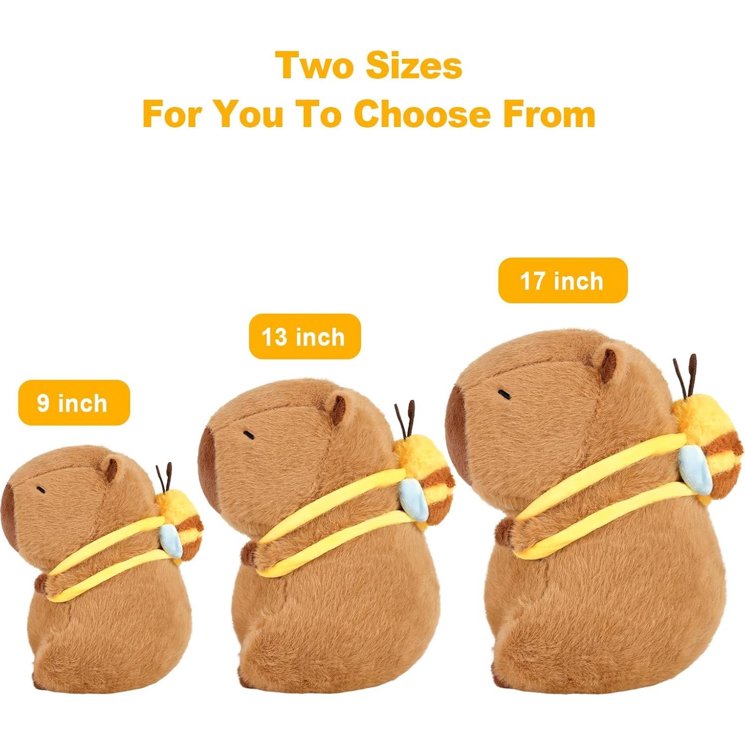 Peluche Capibara Ditucu con Mochila Abeja 33 cm Kawaii