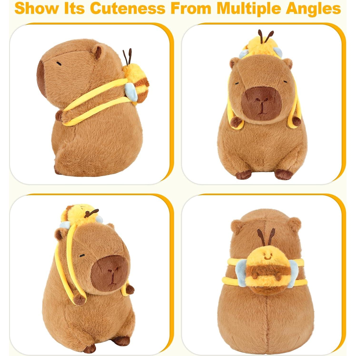 Peluche Capibara Ditucu con Mochila Abeja 33 cm Kawaii
