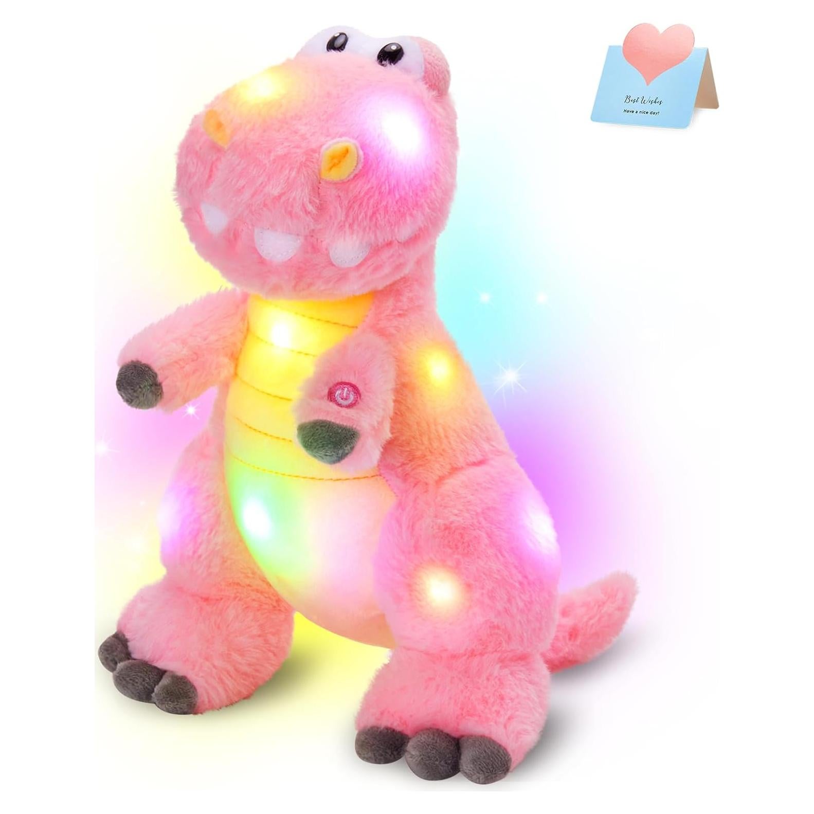 Houwsbaby Peluche T-Rex Rosa 33 cm Luz LED Juguete