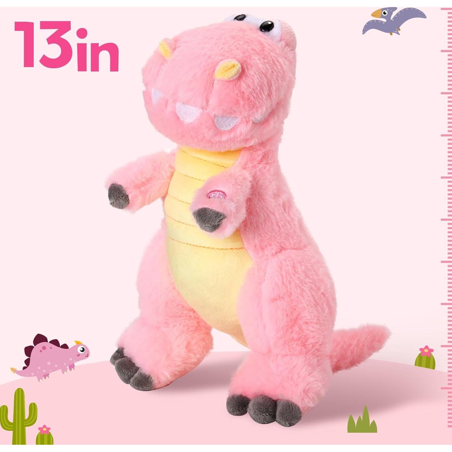 Houwsbaby Peluche T-Rex Rosa 33 cm Luz LED Juguete