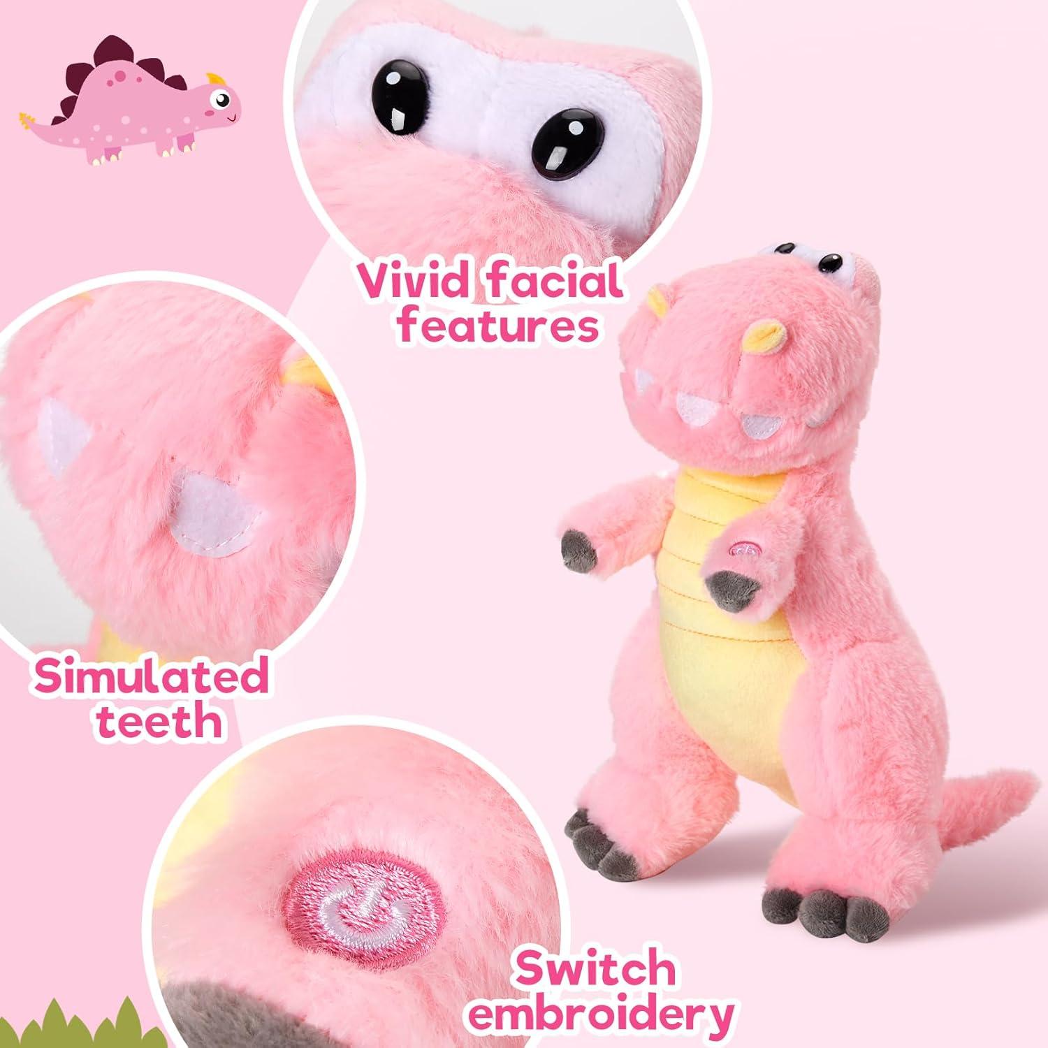 Houwsbaby Peluche T-Rex Rosa 33 cm Luz LED Juguete