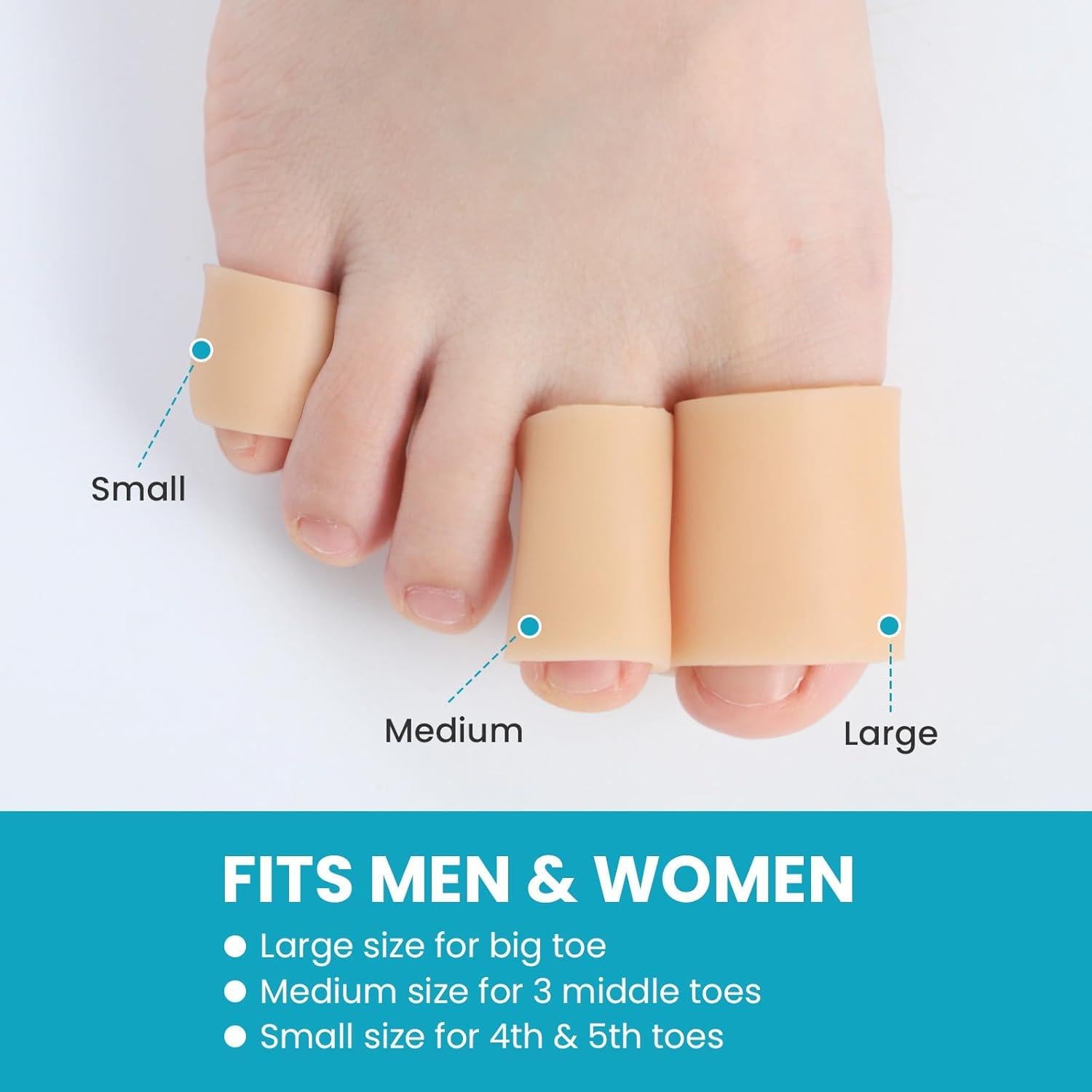 Protectores de Dedos Meñiques Povihome - 12 Piezas Gel Beige