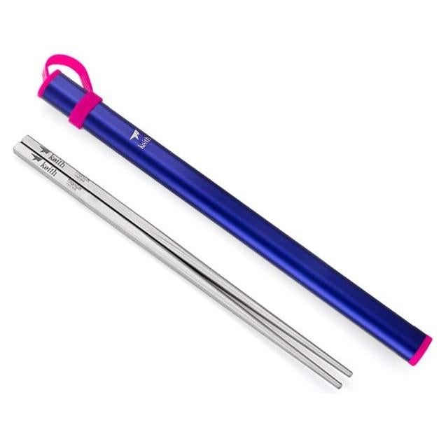 Palillos de Titanio Keith Ti5633 con Estuche Azul - 232 mm