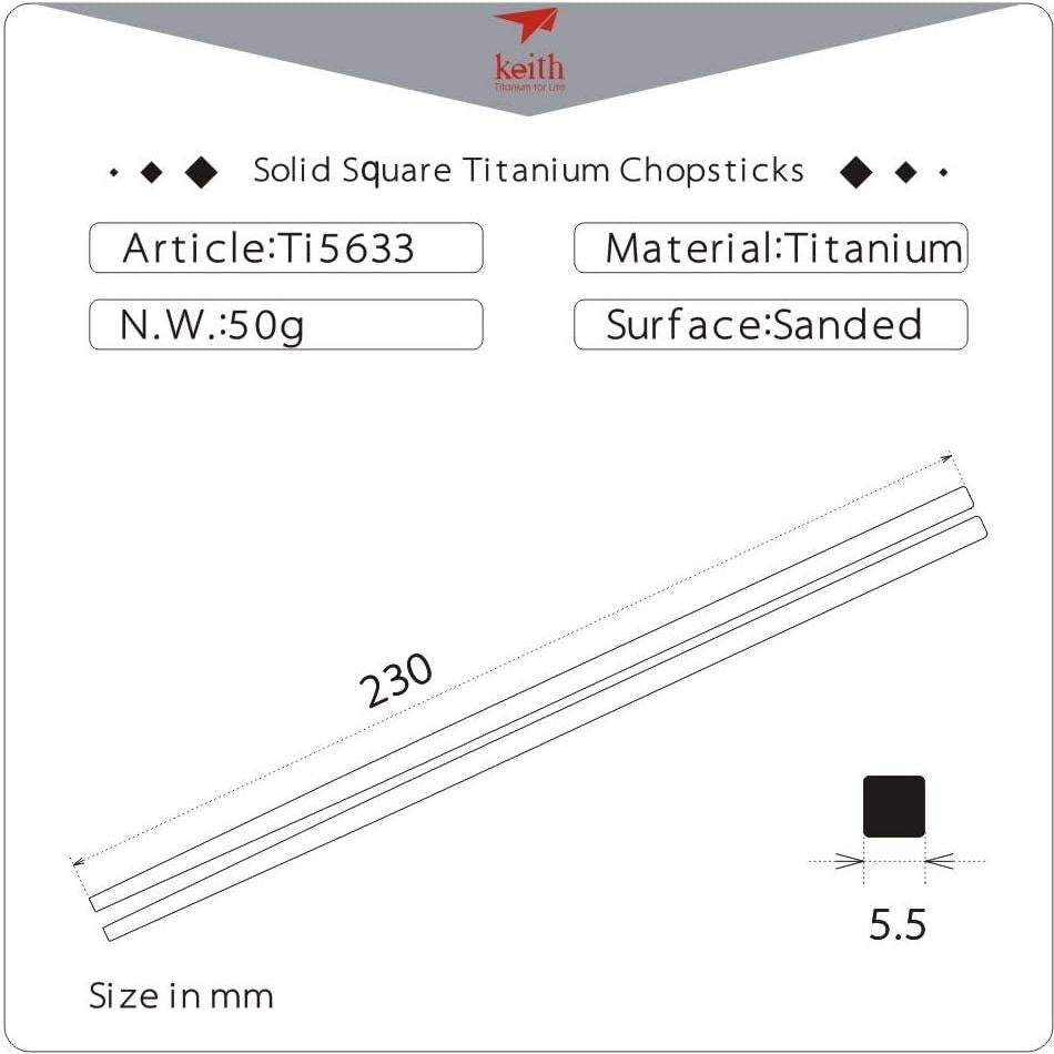 Palillos de Titanio Keith Ti5633 con Estuche Azul - 232 mm