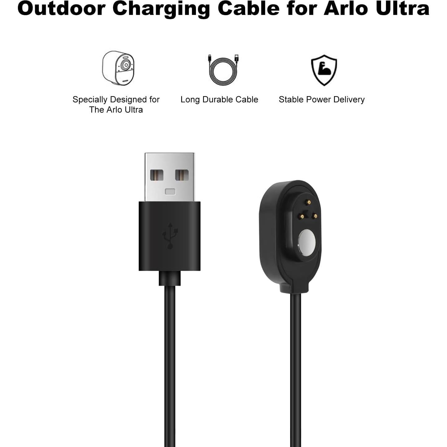 Cable de Carga Magnético JESSY para Arlo Ultra/Pro 3/4 3m