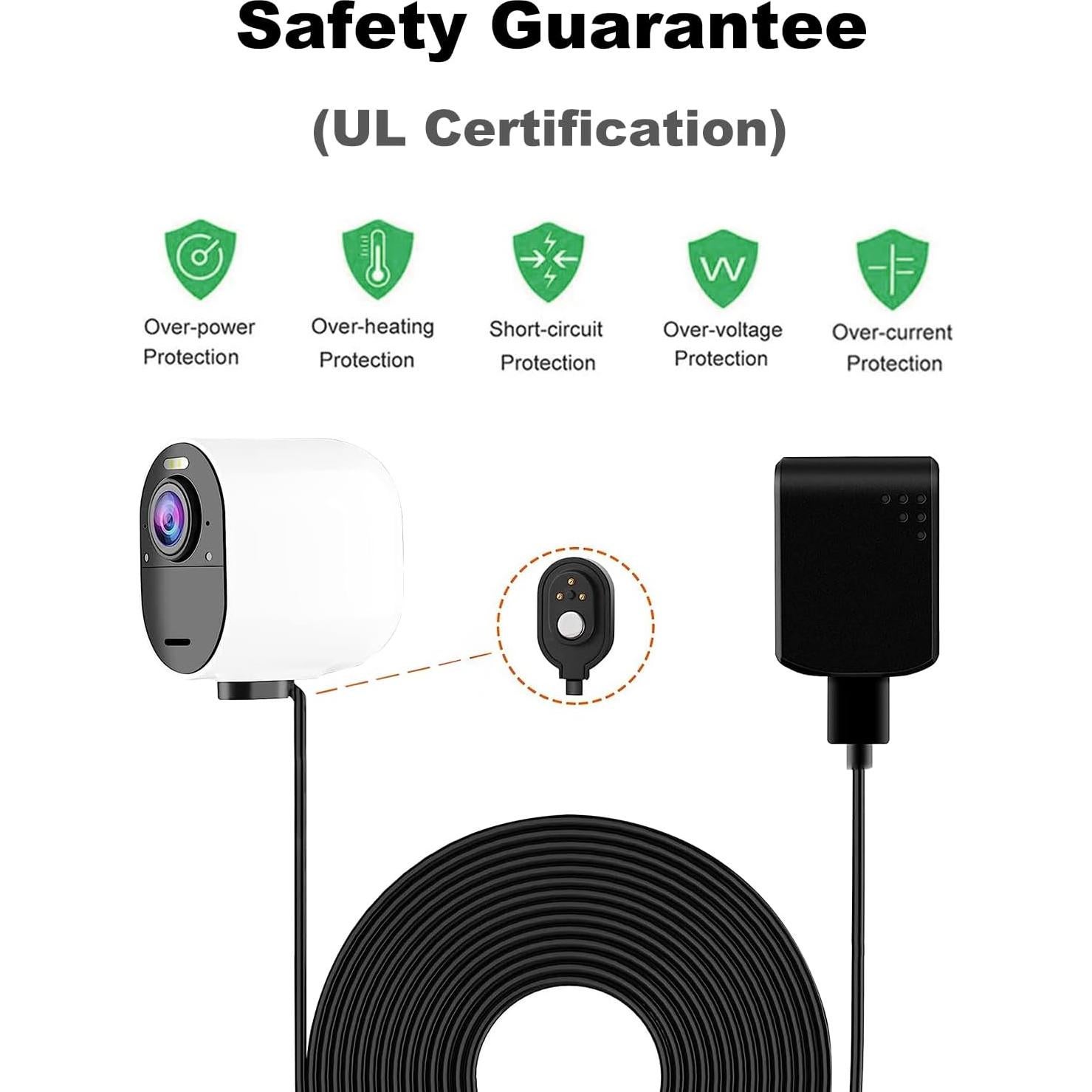 Cable de Carga Magnético JESSY para Arlo Ultra/Pro 3/4 3m