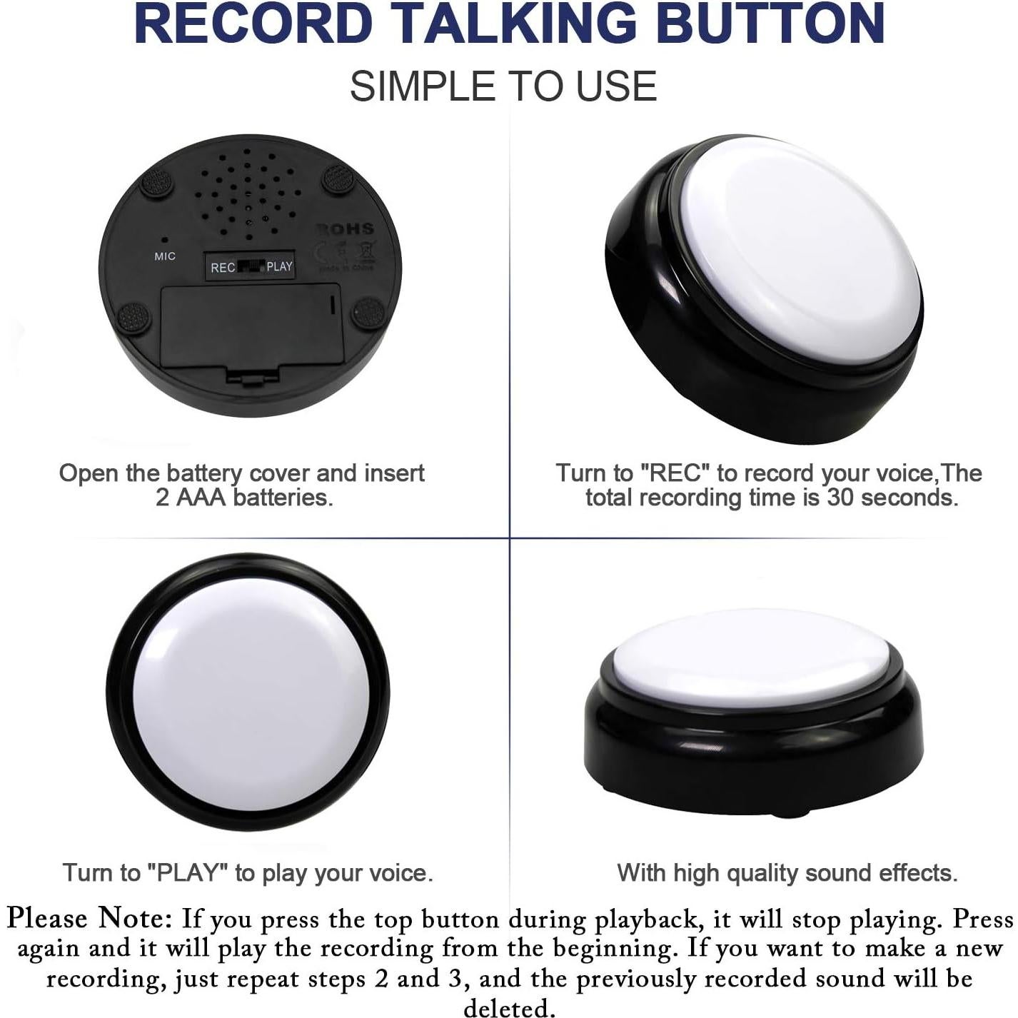 Cubierta Botón Grabable Hablante Cover - 30s Grabación