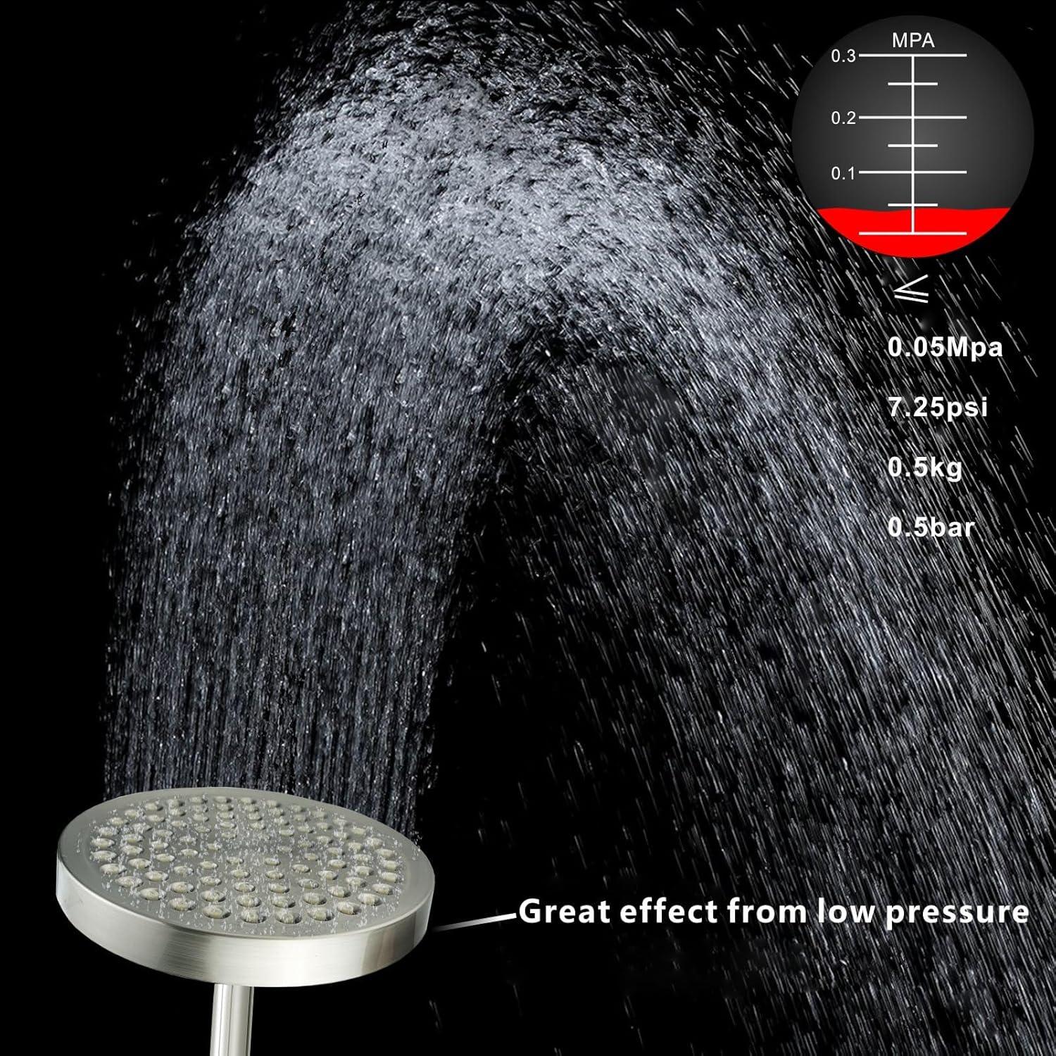 Cabezal de Ducha de Lluvia Voolan 15.24 cm Alta Presión Níquel