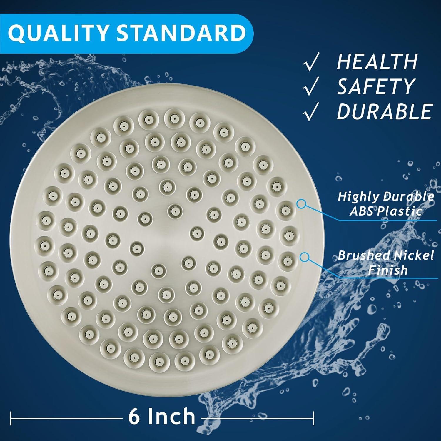 Cabezal de Ducha de Lluvia Voolan 15.24 cm Alta Presión Níquel