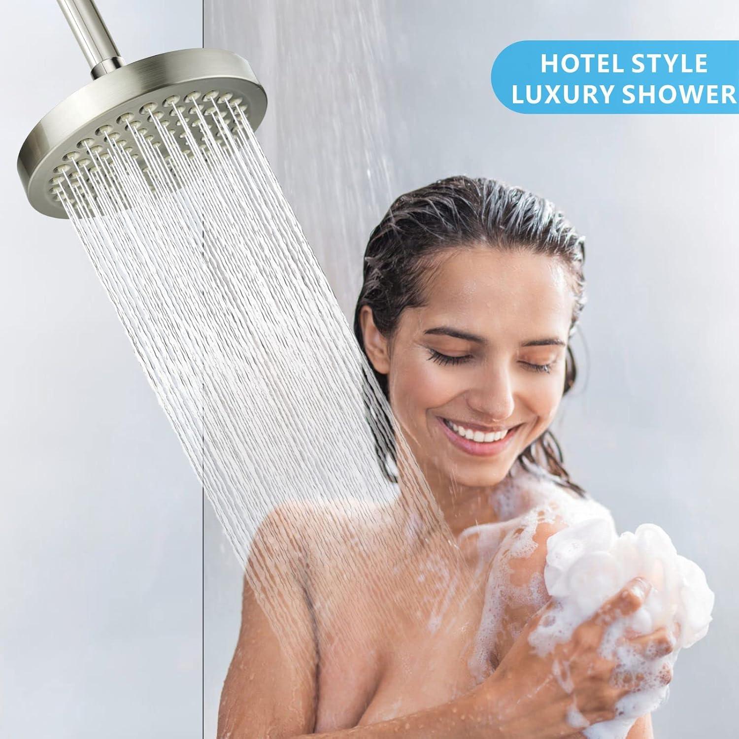 Cabezal de Ducha de Lluvia Voolan 15.24 cm Alta Presión Níquel