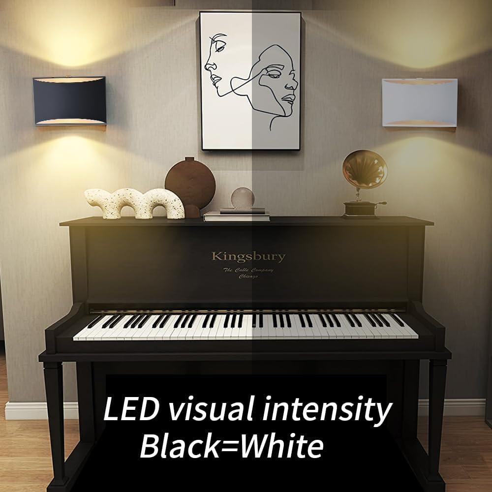 Aplique de Pared LED Recargable BLUEYE 8" Negro 600Lúmenes