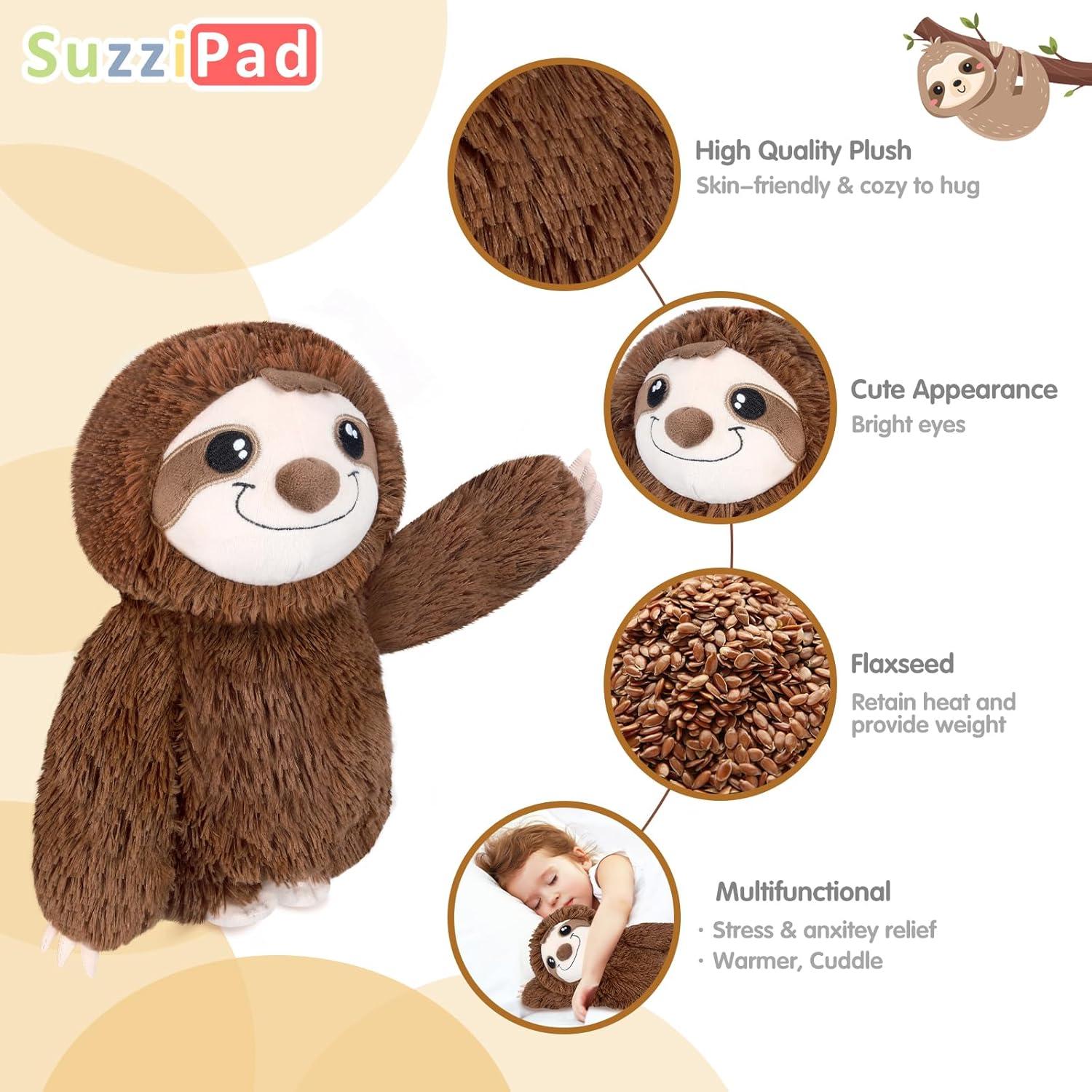 Almohadilla Calentable SUZZIPAD Perezoso de Peluche 28 cm