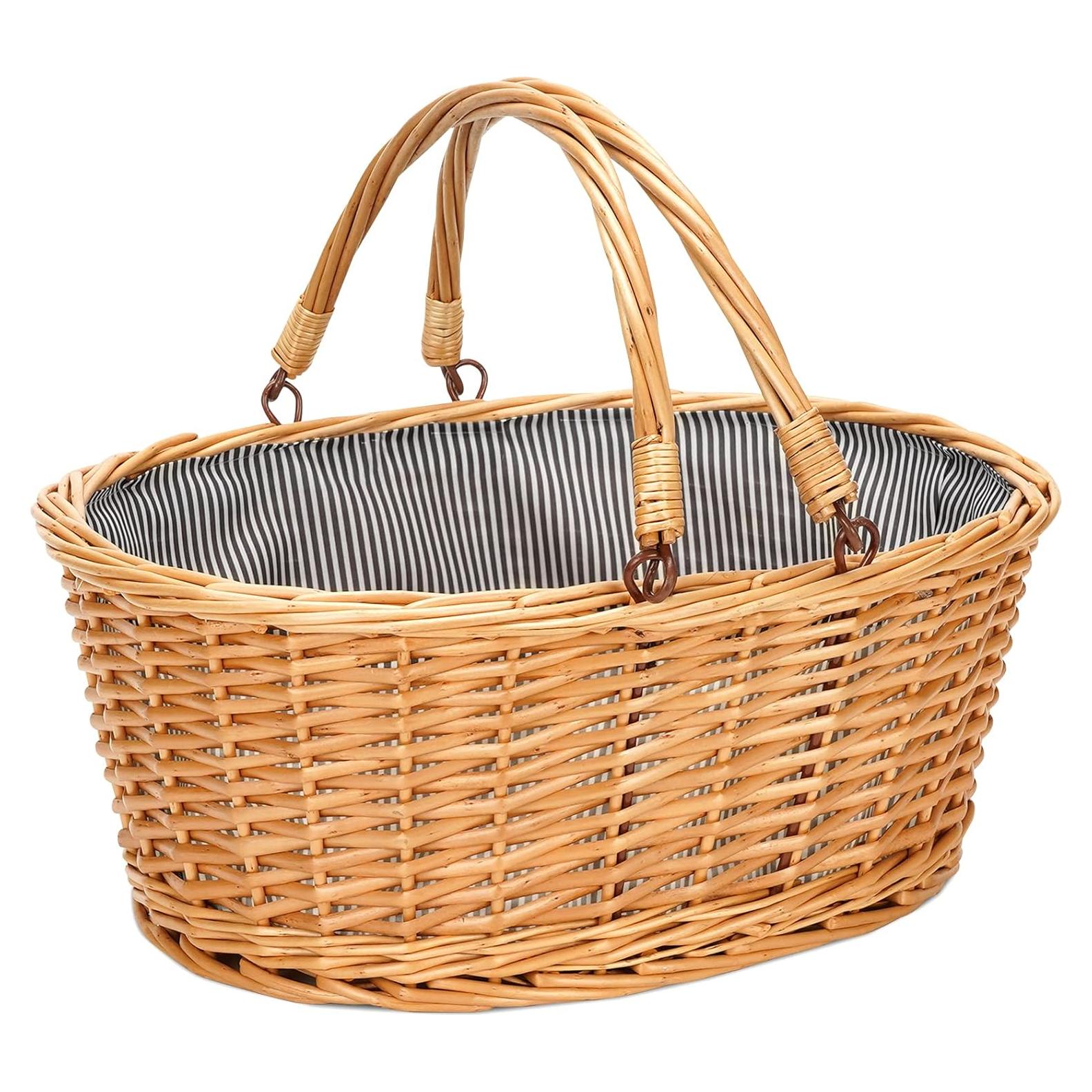 Cesta de Picnic de Mimbre TwentyNext Gris 40.64x35.05cm