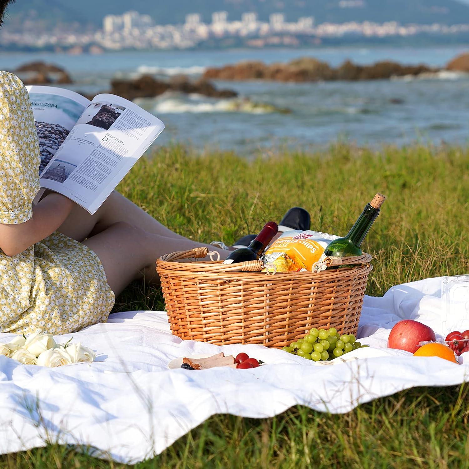 Cesta de Picnic de Mimbre TwentyNext Gris 40.64x35.05cm