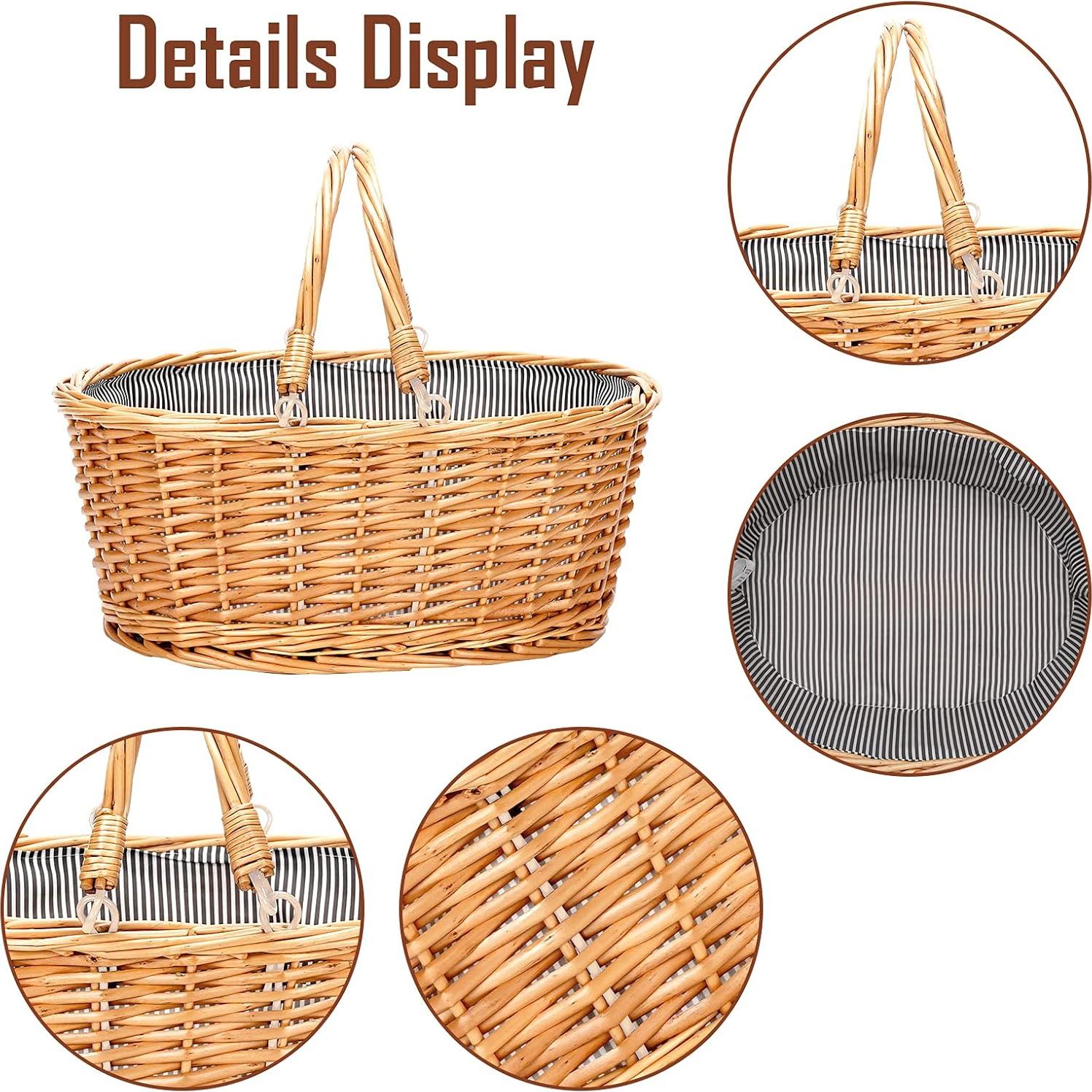Cesta de Picnic de Mimbre TwentyNext Gris 40.64x35.05cm