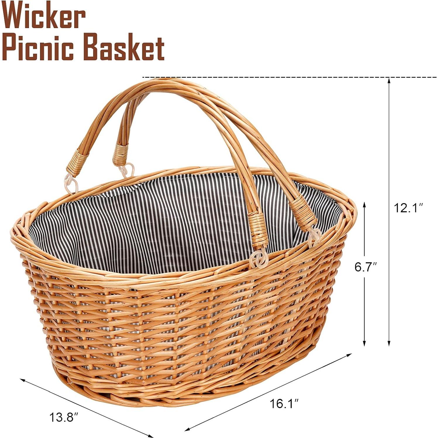 Cesta de Picnic de Mimbre TwentyNext Gris 40.64x35.05cm