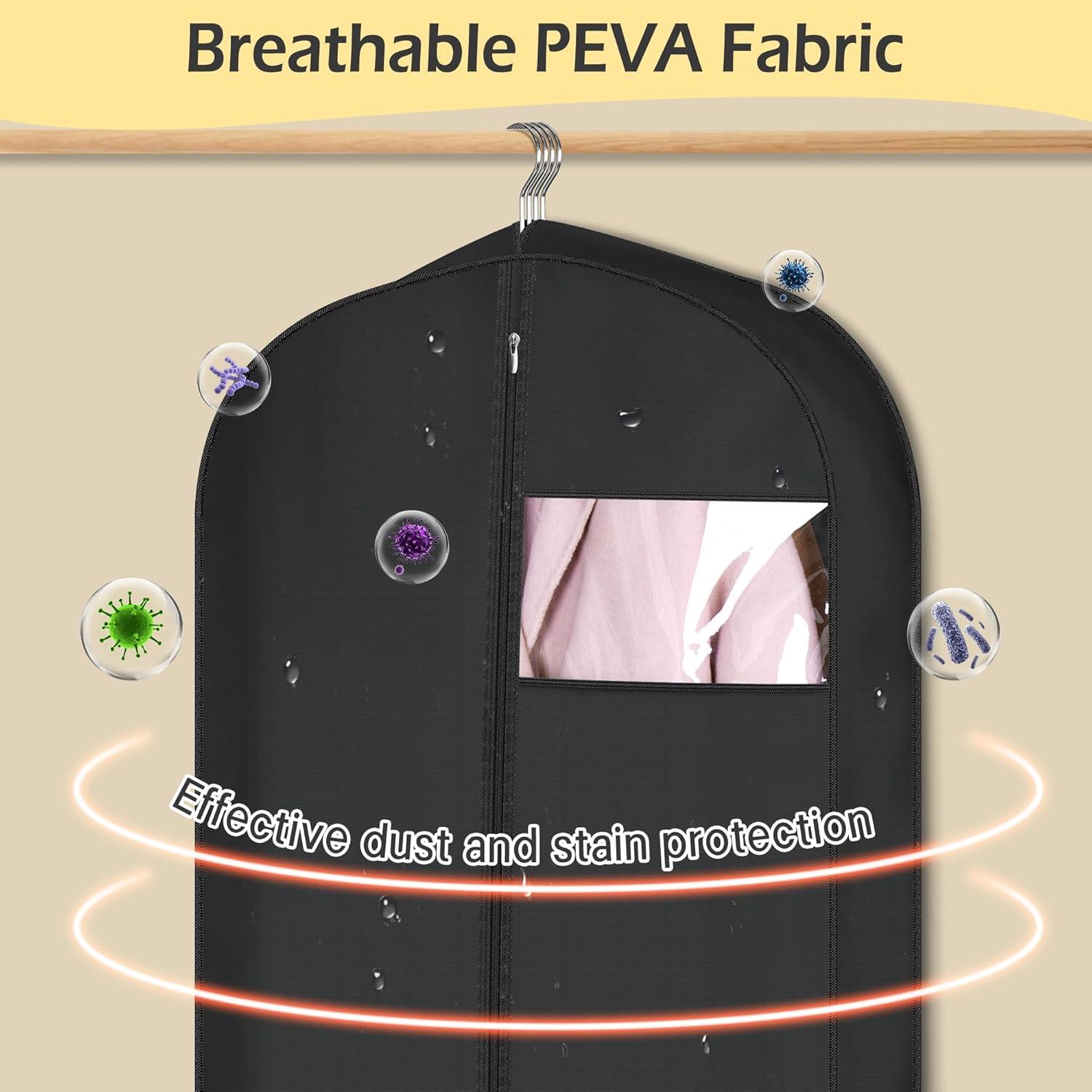 Bolsas de Ropa MISSLO 165 cm Impermeables 3 Paquetes Negro